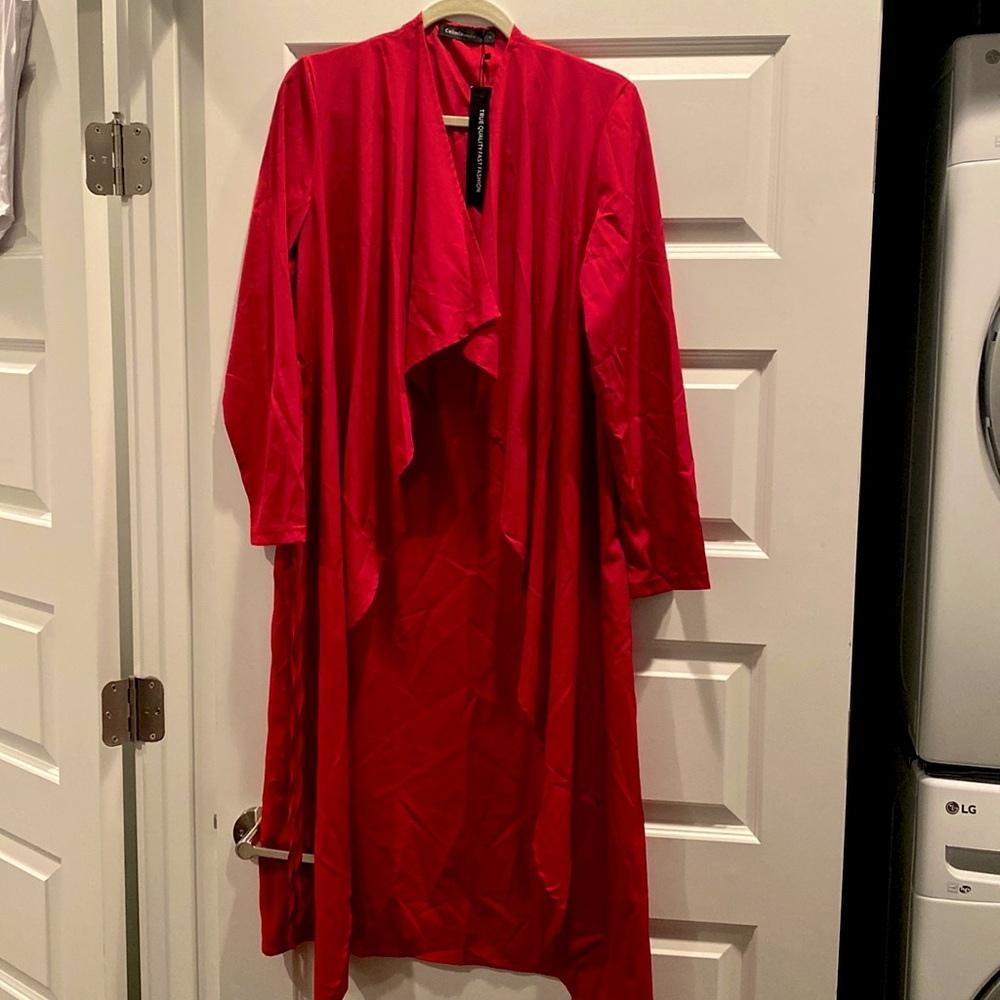Deep Red Celmia Collection Lightweight Shrug/Open Jacket